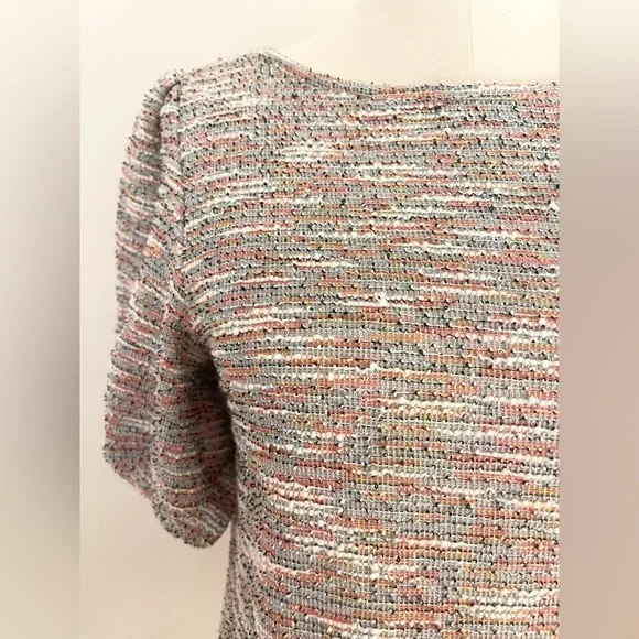 LOFT Colorful Knit Too Blouse with Puffed Sleeve | Size S - Picture 6 of 9